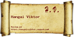 Hangai Viktor névjegykártya